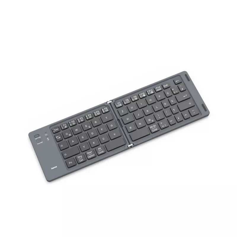 Hama Travel 450 salokāmā Bluetooth tastatūra QWERTZ vācu, melna, tumši pelēka