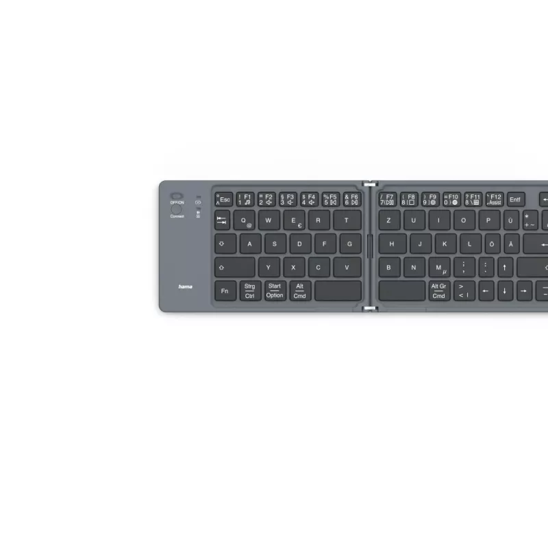 Hama Travel 450 salokāmā Bluetooth tastatūra QWERTZ vācu, melna, tumši pelēka