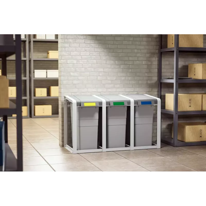 Atkritumu tvertne Hailo ProfiLine Öko XL taisnstūra plastmasas pelēka