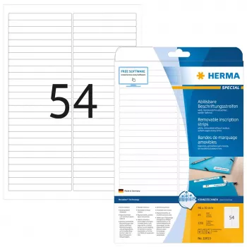 HERMA A4 noņemamās uzrakstu strēmeles 96x10 mm baltas