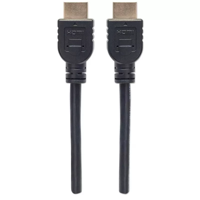 Manhattan HDMI kabelis 4K@60Hz ar Ethernet - CL3, 3m, sienas montāžai, vīrietis-vīrietis, melns