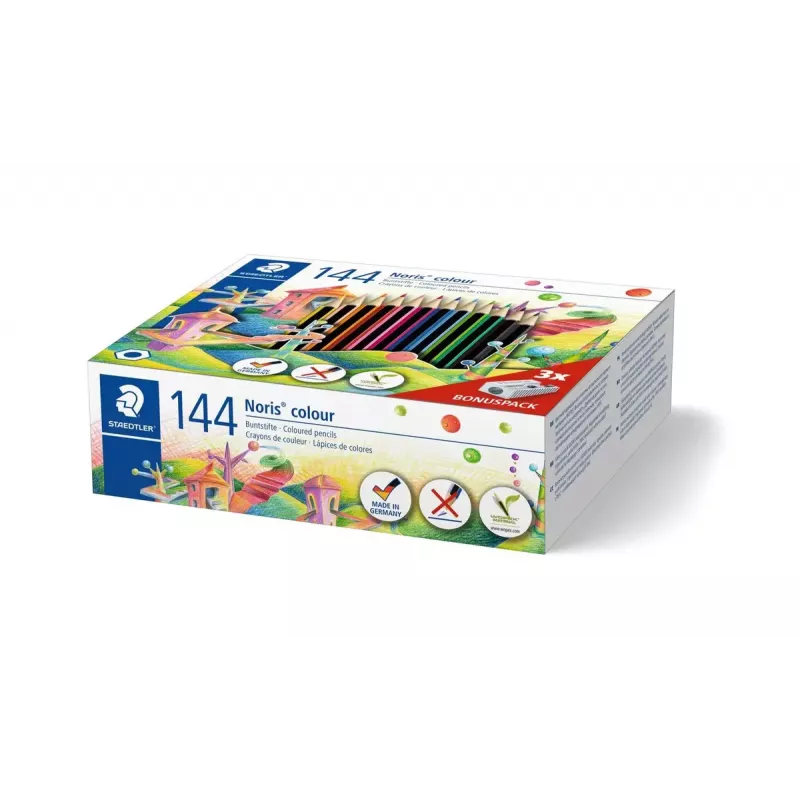 Akvareļzīmuļi Staedtler Noris colour 185 — 144 gab., 12 krāsas