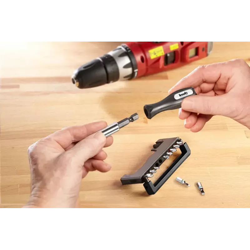 Skrūvgriežu uzgaļu komplekts KWB Industrial Steel Standard Handy Bit Box