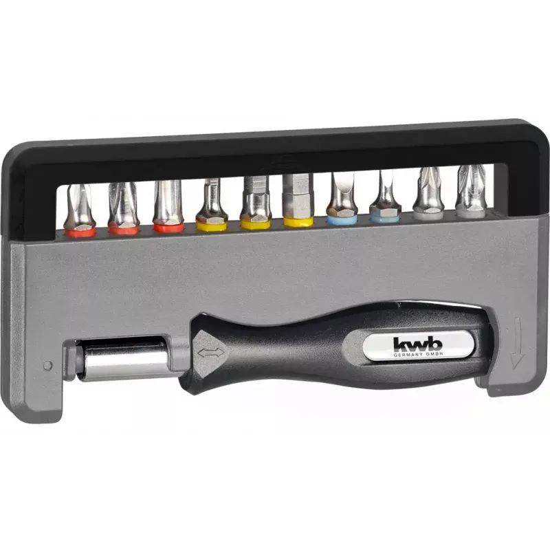 Skrūvgriežu uzgaļu komplekts KWB Industrial Steel Standard Handy Bit Box