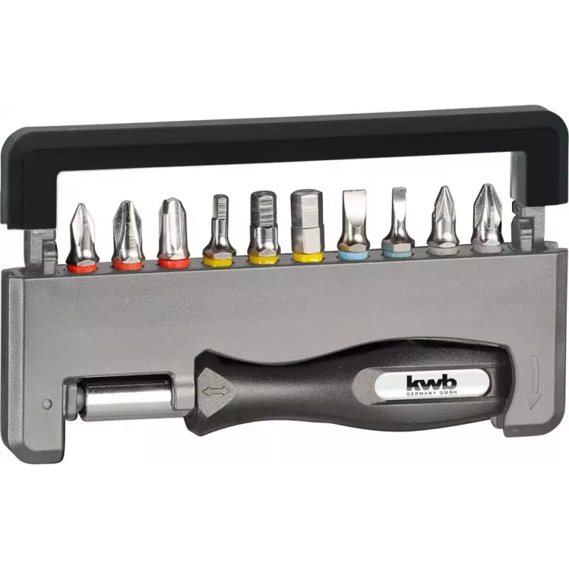Skrūvgriežu uzgaļu komplekts KWB Industrial Steel Standard Handy Bit Box