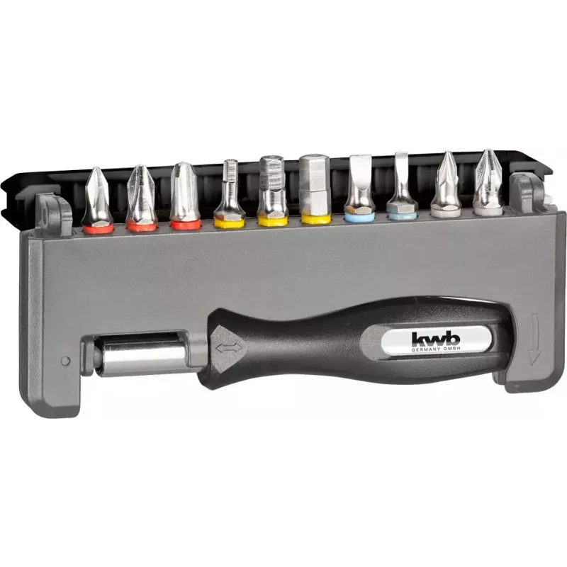 Skrūvgriežu uzgaļu komplekts KWB Industrial Steel Standard Handy Bit Box