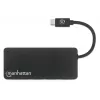 Manhattan USB-C centrmezgls ar karšu lasītāju, 3x USB-A, 5 Gbps (USB 3.2 Gen1), melns