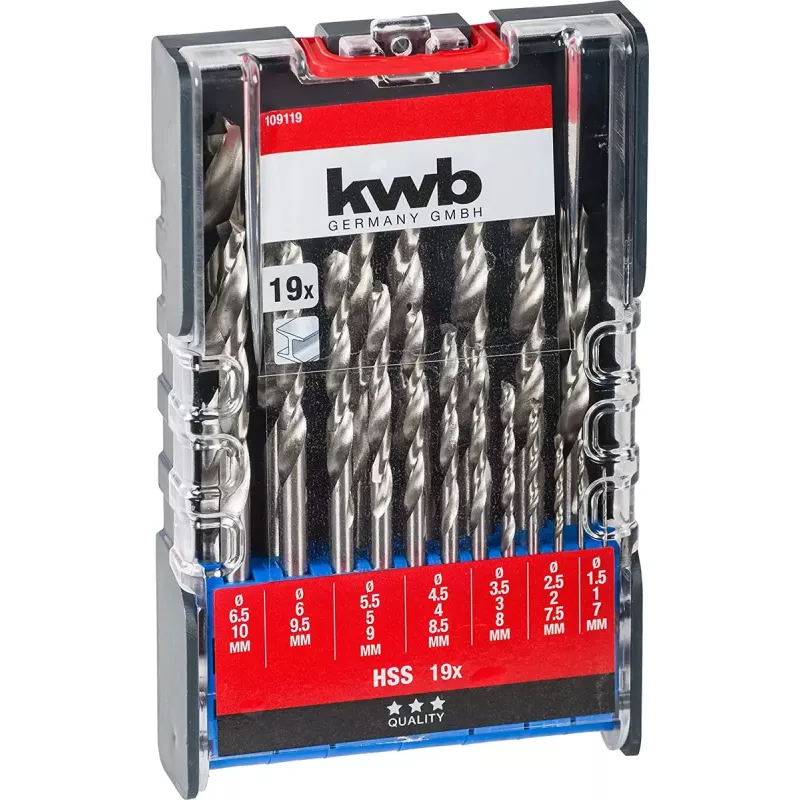 Urbju komplekts KWB 109119 HSS ātrgriezējtērauds