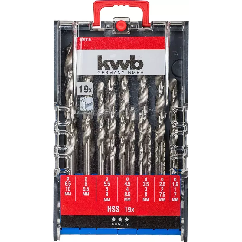 Urbju komplekts KWB 109119 HSS ātrgriezējtērauds