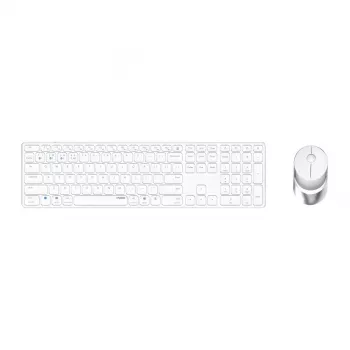 Rapoo 9850M Bezvadu tastatūra un pele, mājas birojam, RF bezvadu + Bluetooth, QWERTZ vācu izkārtojums, balta