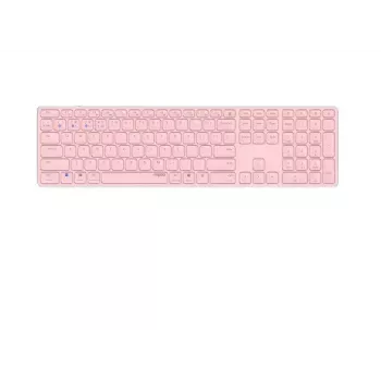 Rapoo E9800M Bezvadu tastatūra Bluetooth QWERTZ Vācu Rozā