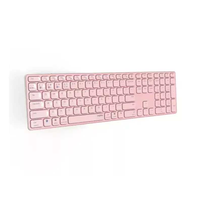 Rapoo E9800M Bezvadu tastatūra Bluetooth QWERTZ Vācu Rozā