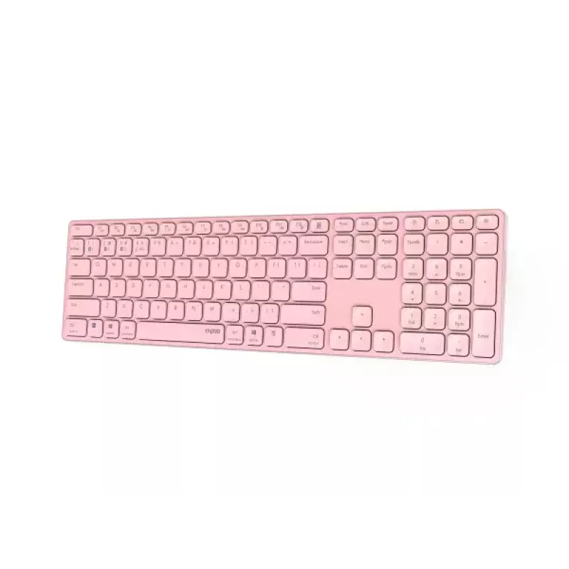 Rapoo E9800M Bezvadu tastatūra Bluetooth QWERTZ Vācu Rozā
