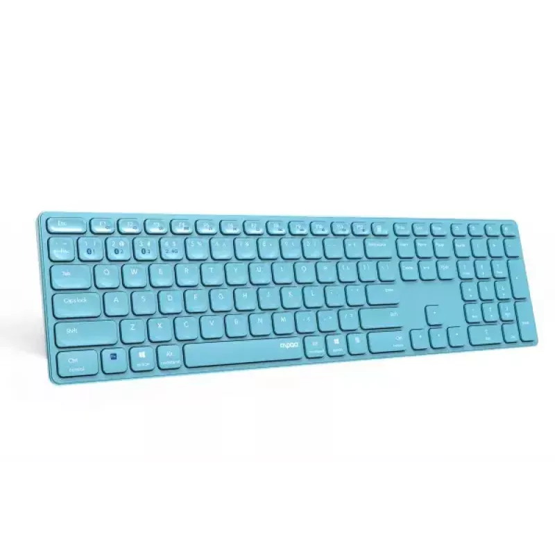 Rapoo E9800M bezvadu tastatūra Home RF Wireless Bluetooth QWERTZ vācu zila