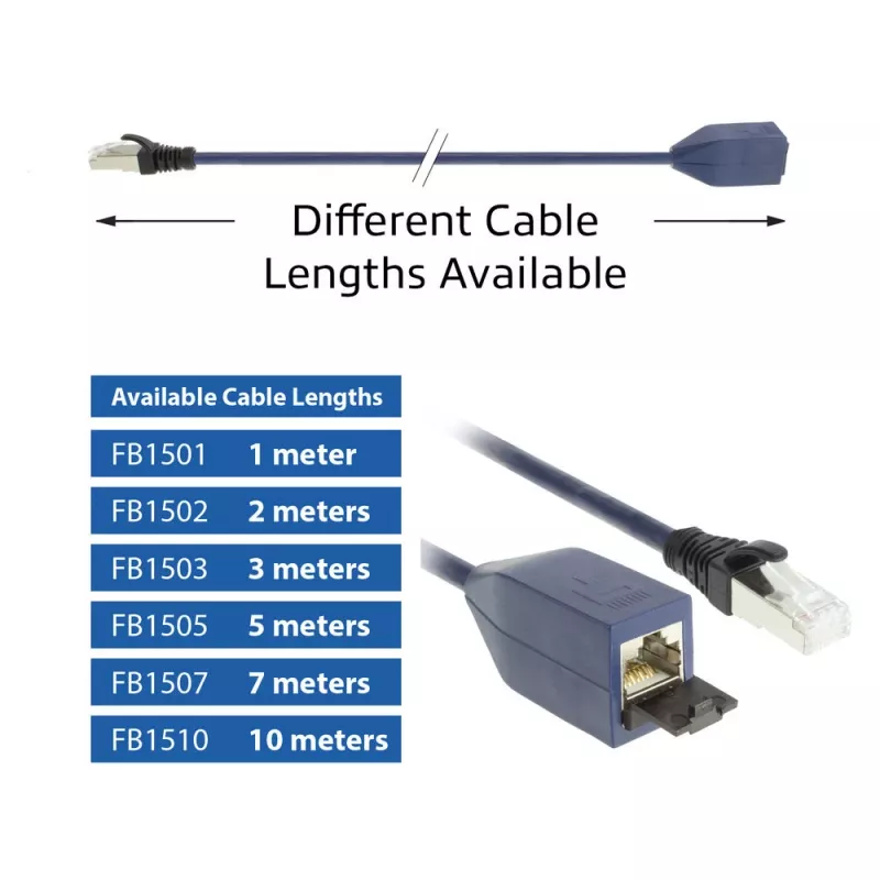 ACT Blue 2 metri LSZH S/FTP CAT6A MPTL pagarinājuma kabelis ar aizsargātiem RJ45 savienotājiem