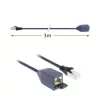 ACT Blue 3 metri LSZH S/FTP CAT6A MPTL pagarinājuma kabelis ar aizsargkontaktligzdām RJ45