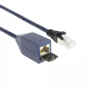 ACT Blue 10 metri LSZH S/FTP CAT6A MPTL pagarinājuma kabelis ar RJ45 savienotājiem, bez aizķeršanās