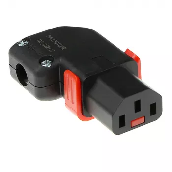 ACT C13 IEC Lock+ pārslēdzams kreisais vai labais leņķa savienotājs, melns, PA130100RBK