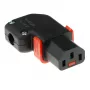 ACT C13 IEC Lock+ pārslēdzams kreisais vai labais leņķa savienotājs, melns, PA130100RBK