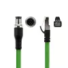 ACT Industrial sensora kabelis 1,50 m M12A 8-pin vīrišķais uz RJ45 vīrišķo, Ultraflex SF/UTP TPE, ekranēts