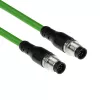 ACT Industrial sensora kabelis 5,00 m M12A 8-pin vīrietis uz M12A 8-pin vīrietis, Ultraflex TPE, ekranēts