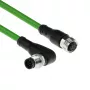 ACT Industrial sensora kabelis 3,00 m M12A 8-pin vīrišķais leņķa uz M12A sievišķo, Ultraflex TPE, ekranēts