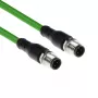 ACT Industrial sensora kabelis 1,50 m M12D 4-pin vīrietis uz M12D 4-pin vīrietis, Superflex Xtreme TPE, ekranēts