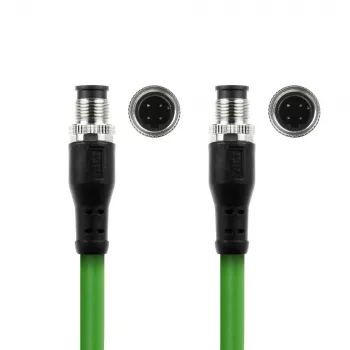 ACT Industrial sensora kabelis 3,00 m M12D 4-pin vīrietis-M12D 4-pin vīrietis, Superflex Xtreme TPE, ekranēts