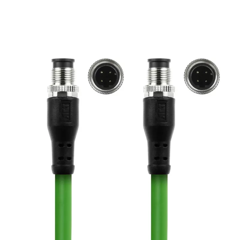 ACT Industrial sensora kabelis 3,00 m M12D 4-pin vīrietis-M12D 4-pin vīrietis, Superflex Xtreme TPE, ekranēts