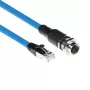 ACT Industrial sensora kabelis 3.00 m M12X 8-pin ligzda uz RJ45, Superflex SF/UTP TPE, ekranēts
