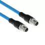 ACT Industrial sensora kabelis 5,00 m M12X 8-pin vīrietis uz M12X 8-pin vīrietis, Superflex SF/UTP TPE, ekranēts
