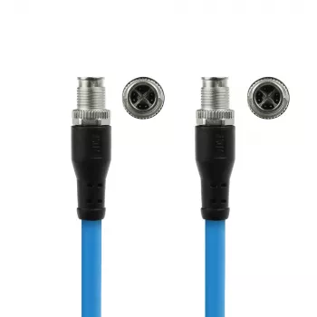 ACT Industrial sensora kabelis 5,00 m M12X 8-pin vīrietis uz M12X 8-pin vīrietis, Superflex SF/UTP TPE, ekranēts
