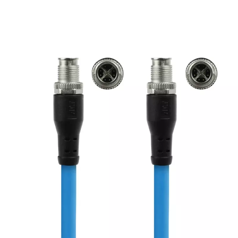 ACT Industrial sensora kabelis 5,00 m M12X 8-pin vīrietis uz M12X 8-pin vīrietis, Superflex SF/UTP TPE, ekranēts