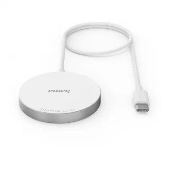 Hama MagCharge FC15 bezvadu lādētājs balts USB ātrai uzlādei