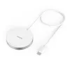 Hama MagCharge FC15 bezvadu lādētājs balts USB ātrai uzlādei