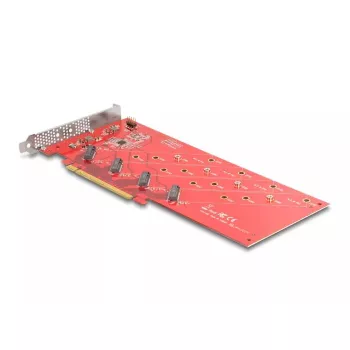DeLOCK PCI Express x16 karte ar 4 x iekšējo NVMe M.2 Key M 110 mm bifurkāciju