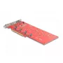 DeLOCK PCI Express x16 karte ar 4 x iekšējo NVMe M.2 Key M 110 mm bifurkāciju