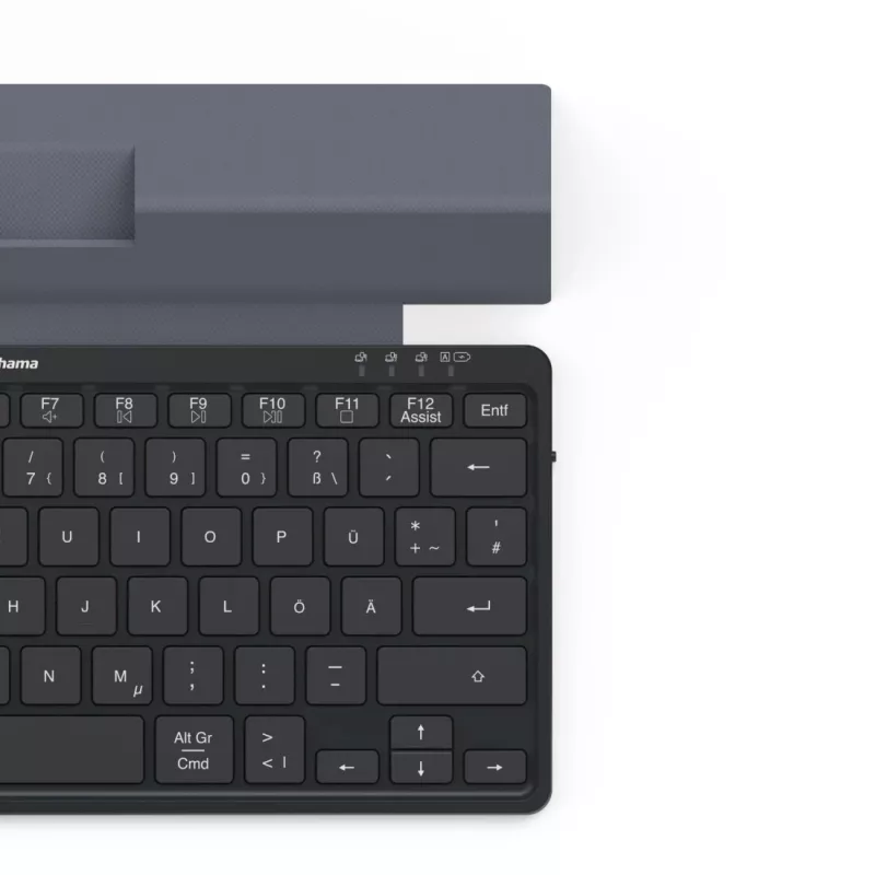 Hama Travel 600 QWERTZ vācu Bluetooth tastatūra melna, tumši pelēka