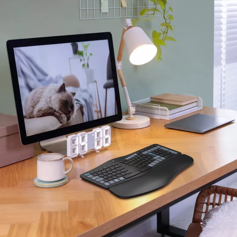 Hama WK-900 Ergo tastatūra Home/Office RF Wireless + Bluetooth QWERTZ vācu melna, zila, tumši pelēka
