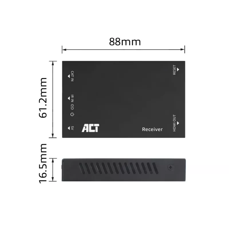 Uztvērējs ACT AC7853 HDMI over CATx — uztvērējs HDMI signālam pa Ethernet līdz 150 m
