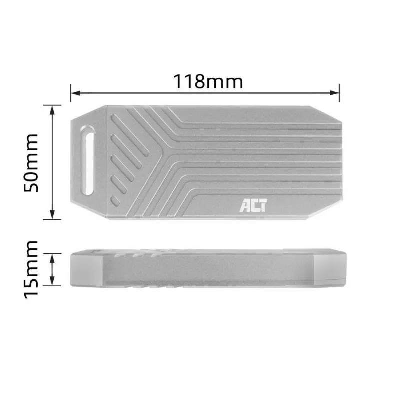 ACT USB 40Gbps M.2 2280 NVMe / PCIe SSD ārējais korpuss, bezinstrumentu montāža