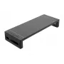 Monitora statīvs EQUIP Ergonomic Monitor Stand ar USB (USB-A x4, USB-C x1), brīvi stāvošs, 25 kg, melns