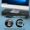 Monitora statīvs EQUIP Ergonomic Monitor Stand ar USB (USB-A x4, USB-C x1), brīvi stāvošs, 25 kg, melns