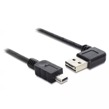 USB kabelis DeLOCK 5m USB 2.0 A - miniUSB vīriešu/vīriešu 83381 Melns