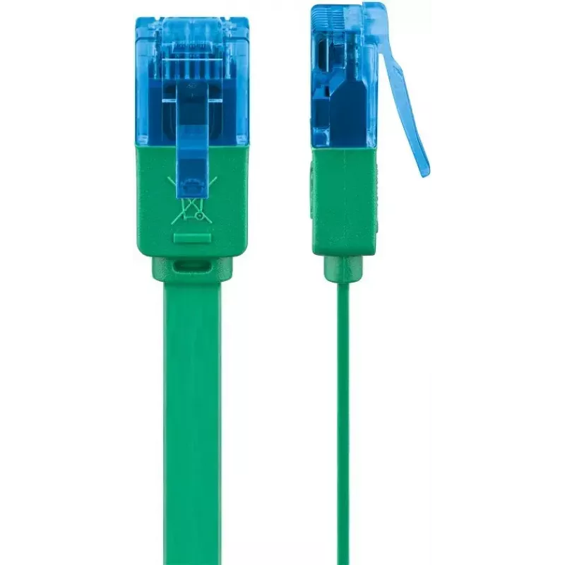 Goobay CAT 6A plakanais tīkla kabelis U/UTP 1m Zaļš RJ-45