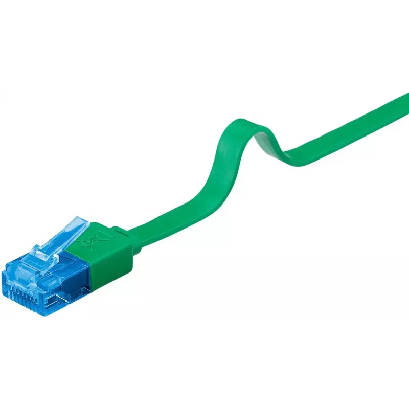 Goobay CAT 6A plakanais tīkla kabelis U/UTP 1m Zaļš RJ-45