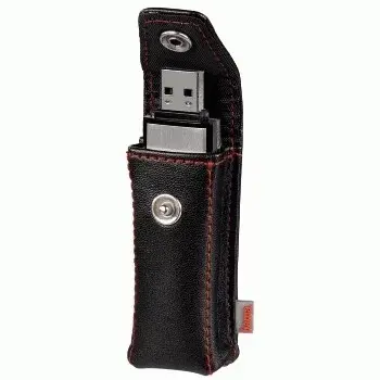 Hama USB zibatmiņas maciņš “Fashion”, melns, ādas imitācija
