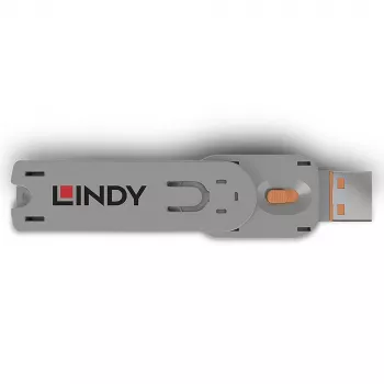 Lindy USB Type-A porta bloķētāja atslēga, oranža