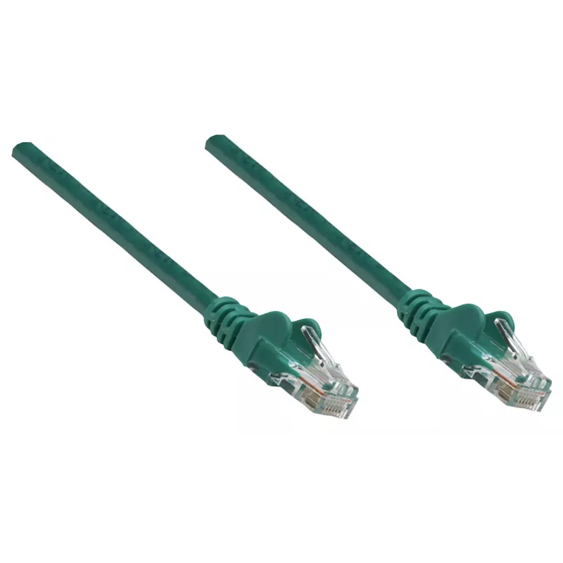 Intellinet tīkla vads, Cat5e, 0,25 m, zaļš, CCA, U/UTP, PVC, RJ45, apzeltīti kontakti, aizsargvāciņš, mūža garantija