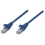 Intellinet tīkla vads, Cat5e, 0,25 m, zils, CCA, U/UTP, PVC, RJ45, apzeltīti kontakti, aizsargvāciņš, mūža garantija